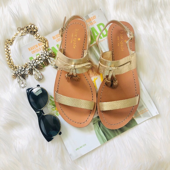 kate spade Shoes - Kate Spade Gold Tassel Spring Sandals